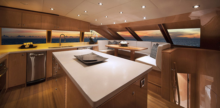 A photo of the galley on Hargave Custom Yachts' "Sassy."
