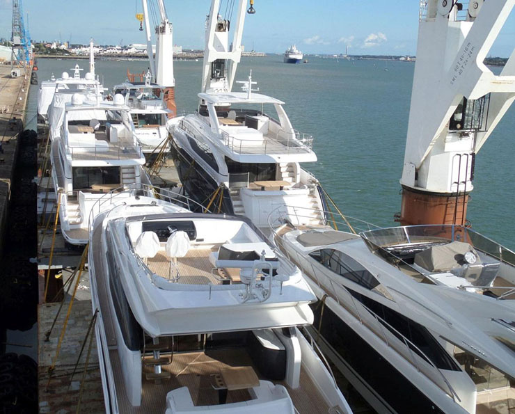 Boat transport on a ship can be a quick and cost-effective method that also takes the possibility of wear and tear out of the equation. Photo courtesy of Sevenstar