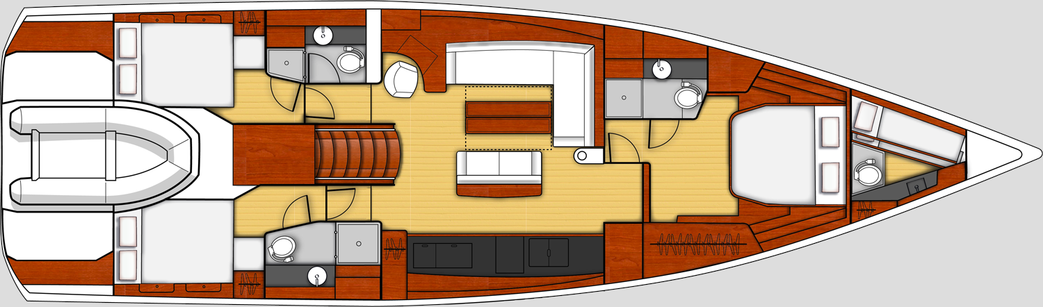 Beneteau 62 cabin layout