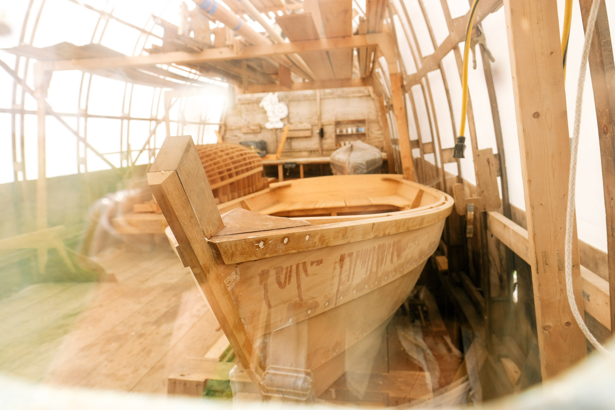 École de construction de bateaux en bois dans le Main