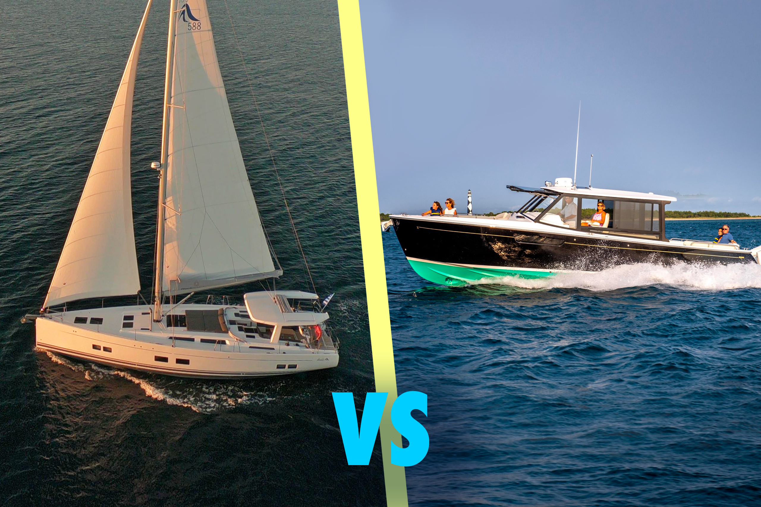 Sailboats versus powerboats