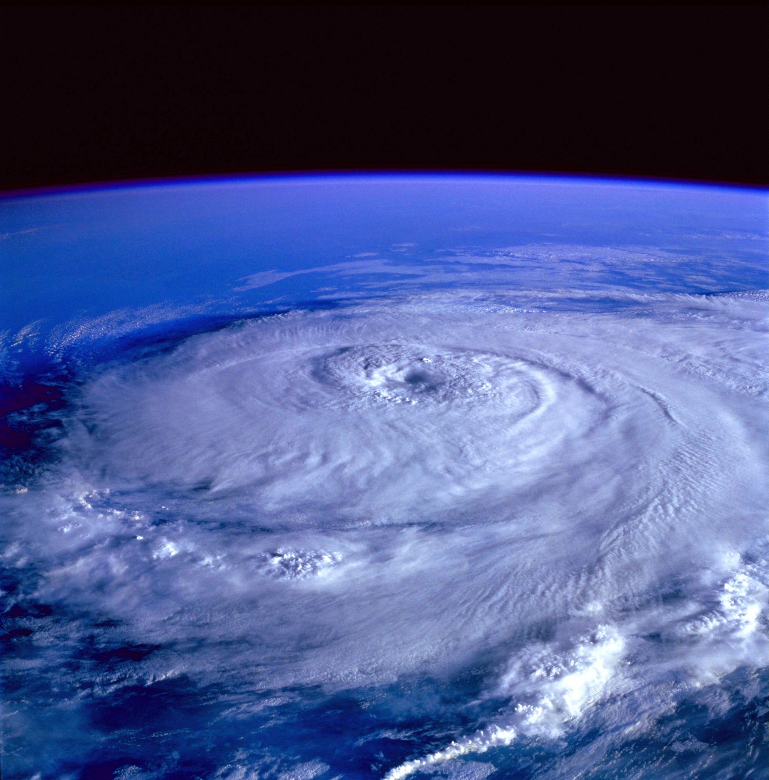 Hurricane Storm System Aerial view from space