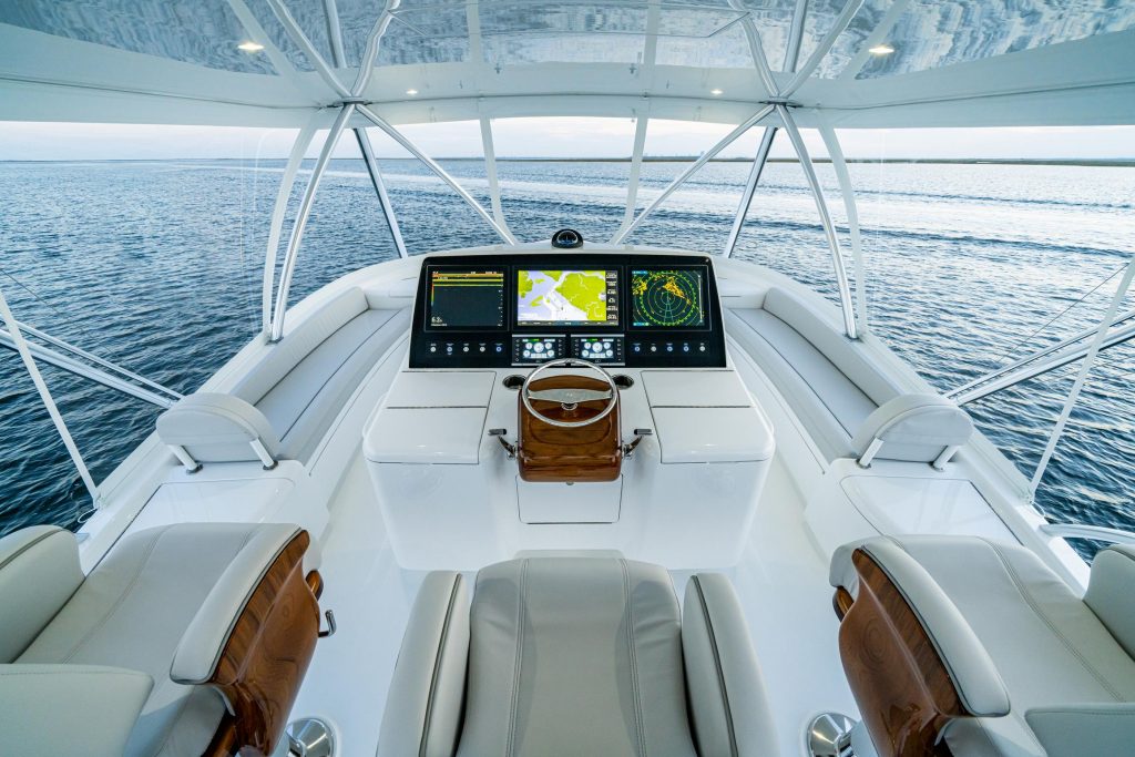 2023 Viking 64C Convertible flybridge controls