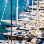 Boat and yachts in a marina