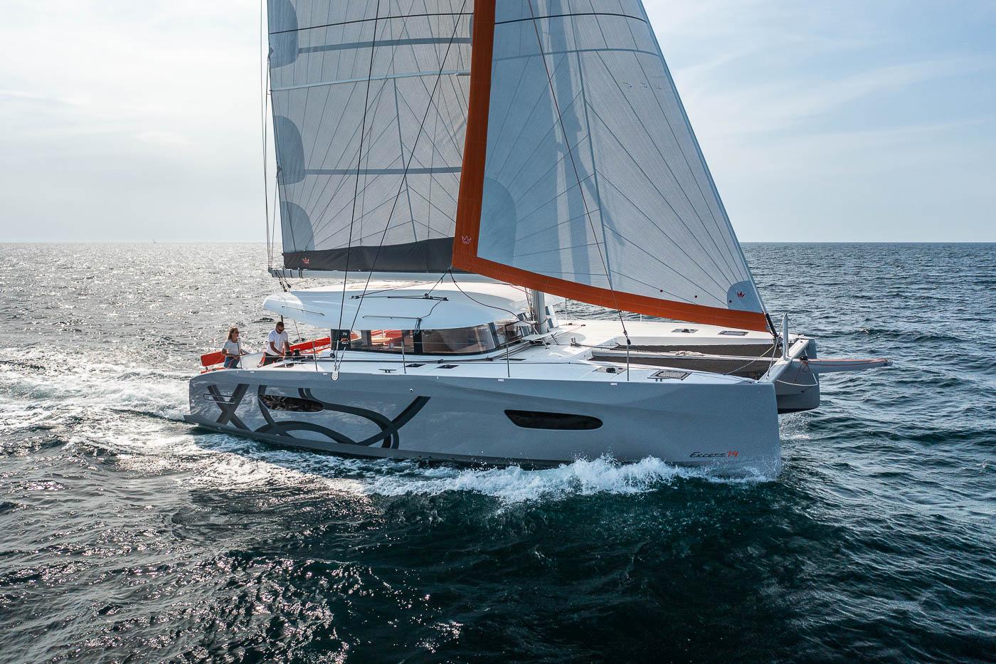 2023-Excess-14-catamaran-underway-sailing